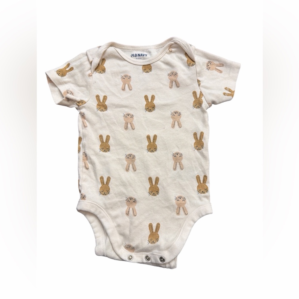 Old Navy Cream Bunny Print One-Piece